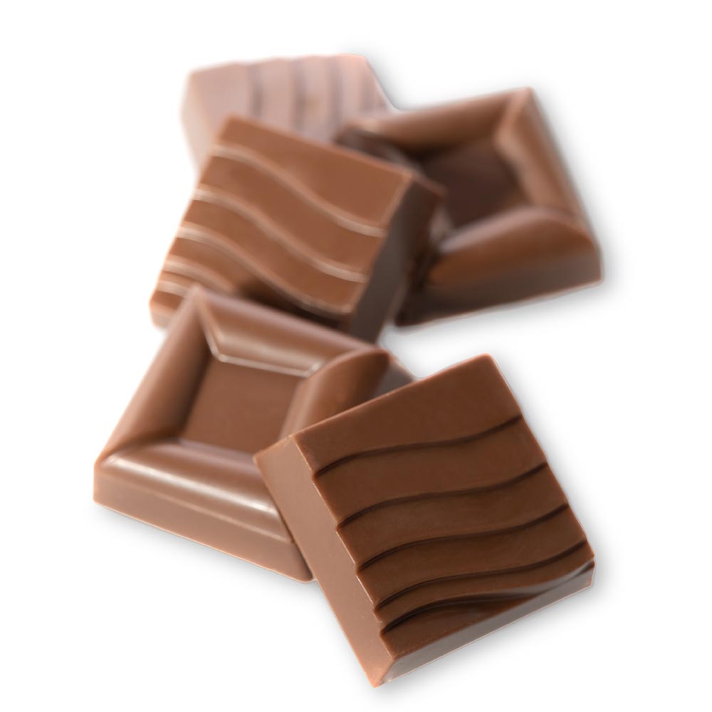 Tube de carrés de chocolat sans sucre lait 180 g